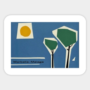 Travel | Malaga | Spain | Andalusia | Vintage | Europe | Marbella Malaga Sticker